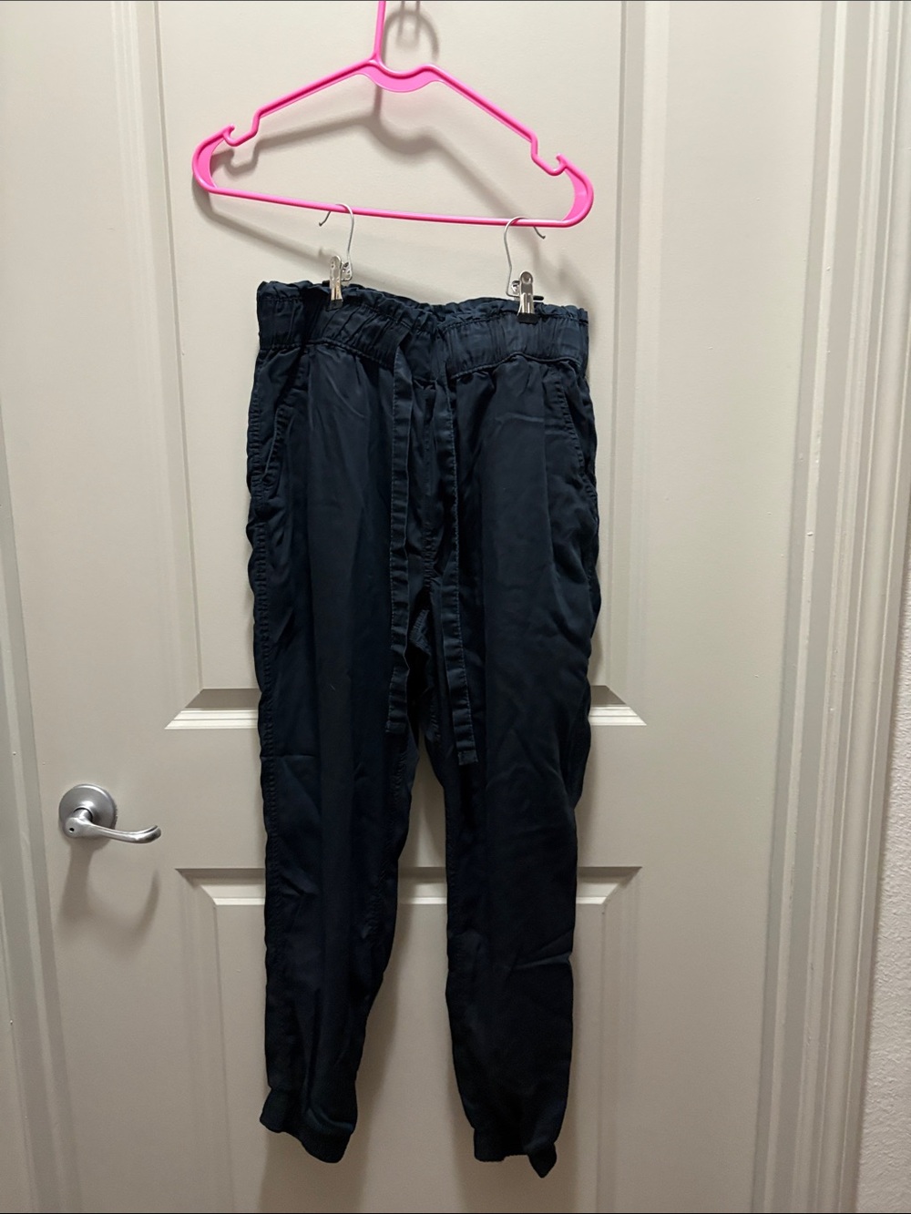 Women's Elastic-Waist Jogger Pant SET includes: Black, Tan and Blue. - Picture 5 of 12